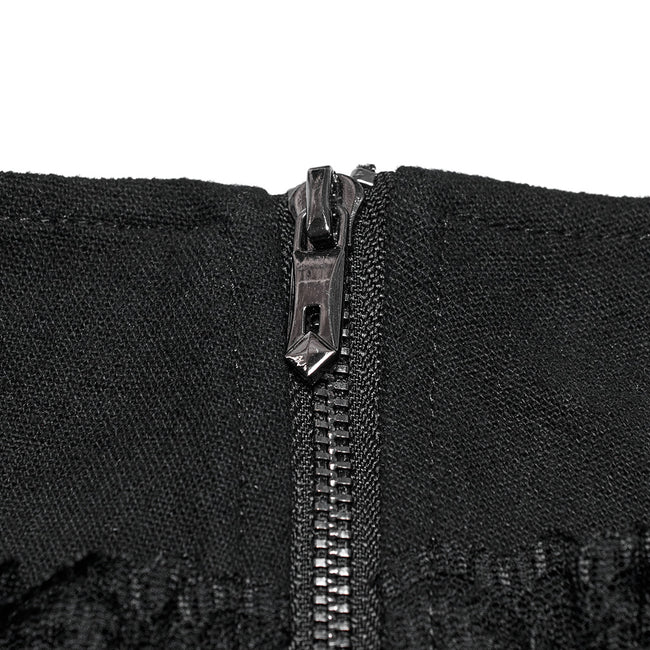 Punk pleated leather skirt