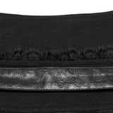 Punk pleated leather skirt