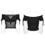 Gothic off shoulder lace corp Top