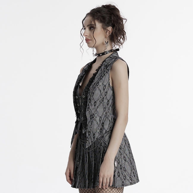 Goth Academy style lapel vest