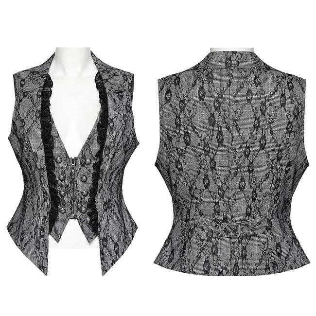 Goth Academy style lapel vest