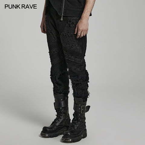 Goth distressed streetwear pants