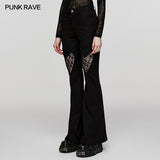 Gothic  V-shaped hollow flared pants