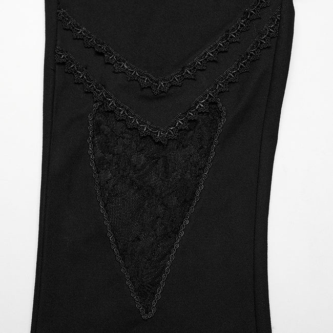Gothic  V-shaped hollow flared pants