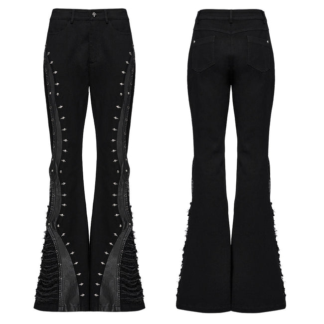 Punk street decadent flared pants