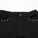 Punk hollow structured flared pants