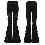 Punk hollow structured flared pants