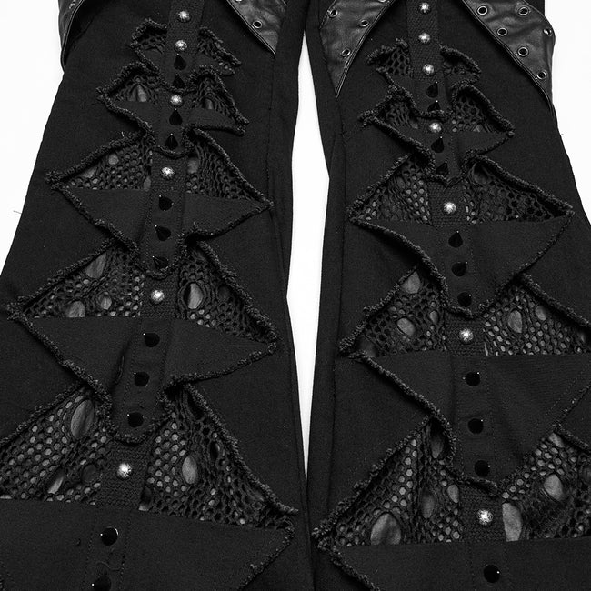 Punk hollow structured flared pants