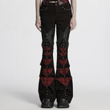 Punk hollow structured flared pants