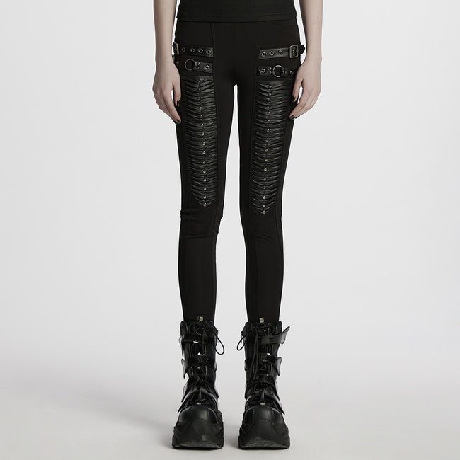 Punk 3D pleated leggings