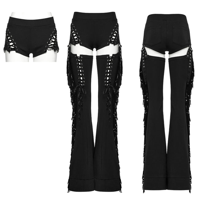Punk detachable tassel pants