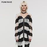 Punk striped cardigan sweater