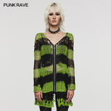 Punk striped cardigan sweater