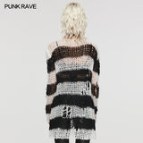 Punk striped cardigan sweater