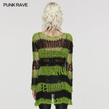 Punk striped cardigan sweater
