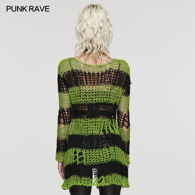 Punk striped cardigan sweater