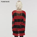 Punk striped cardigan sweater