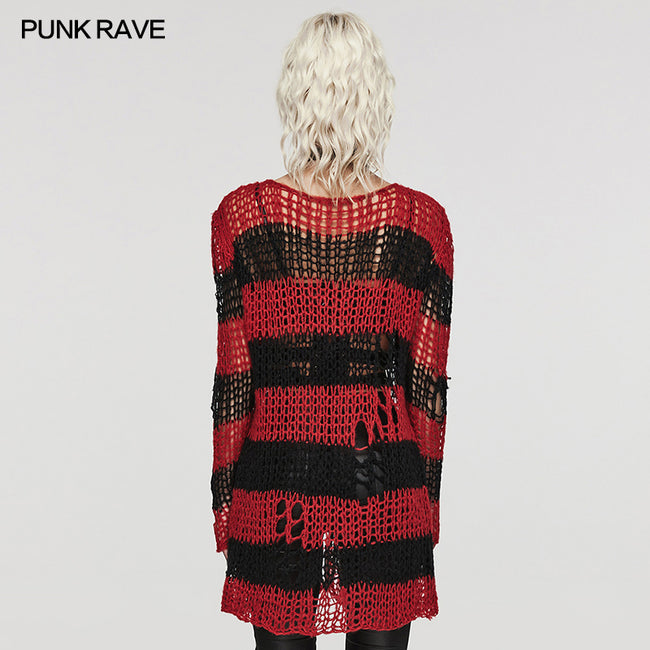Punk striped cardigan sweater