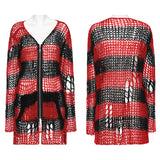 Punk striped cardigan sweater
