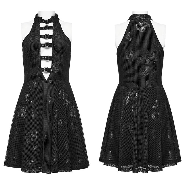 Goth Rose Print Dress