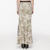 Punk cool drawstring slit skirt