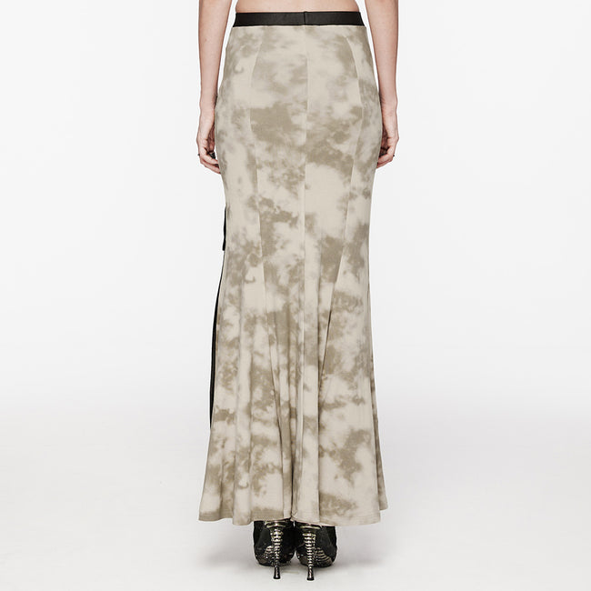 Punk cool drawstring slit skirt