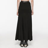 Punk cool drawstring slit skirt