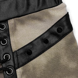 Punk cool drawstring slit skirt