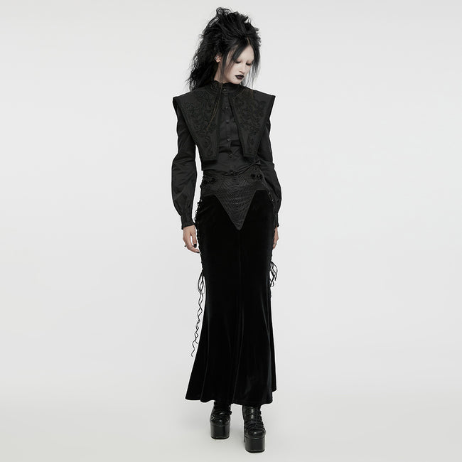 Goth velvet fishtail skirt