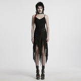 Goth irregular split dress