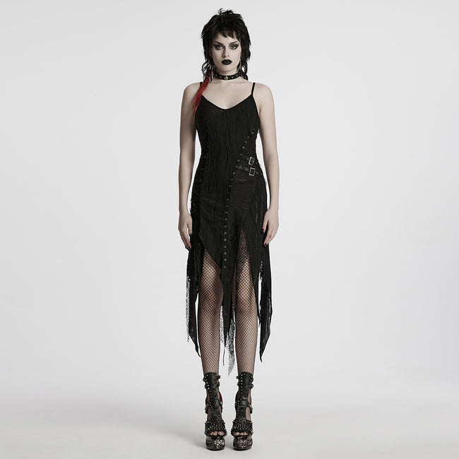 Goth irregular split dress