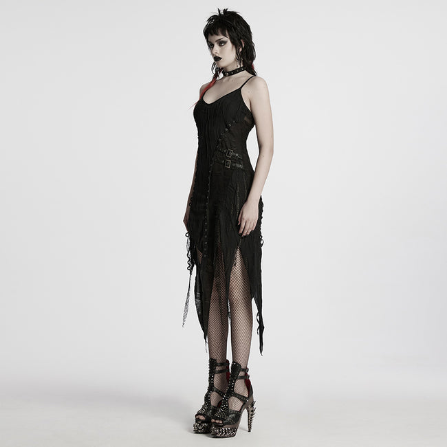 Goth irregular split dress