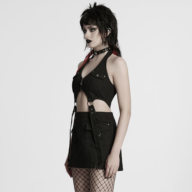 Punk halter neck dress