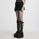Decadent punk denim skirt