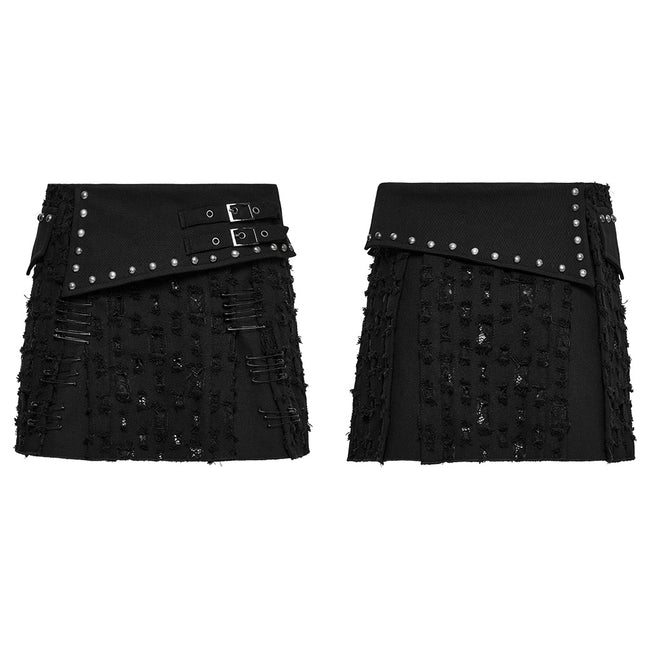 Decadent punk denim skirt