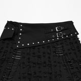 Decadent punk denim skirt