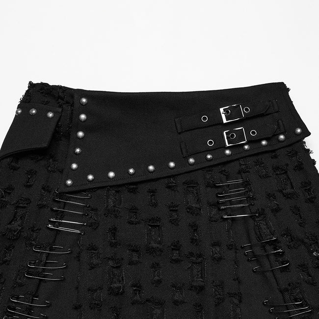 Decadent punk denim skirt