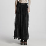 Gothic sexy goddess chiffon long skirt