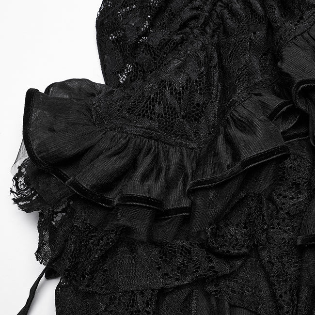 Gothic asymmetrical lace skirt