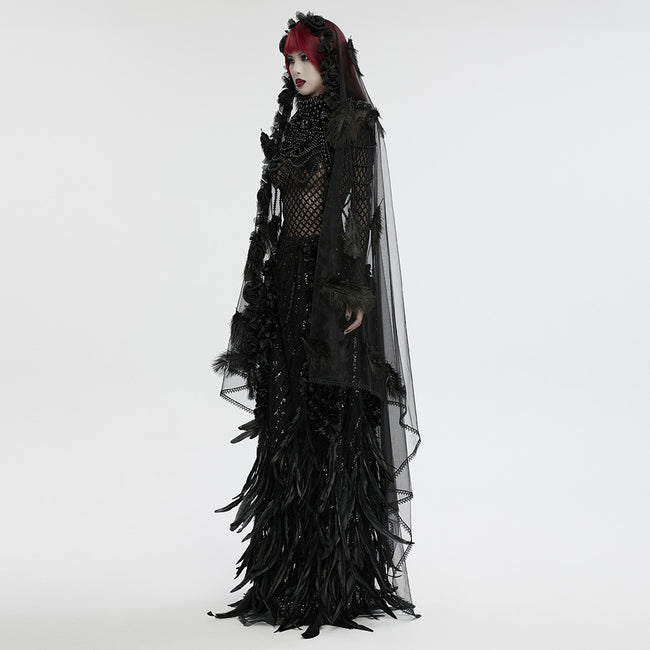 Gothic Dynamic Feather  Veil