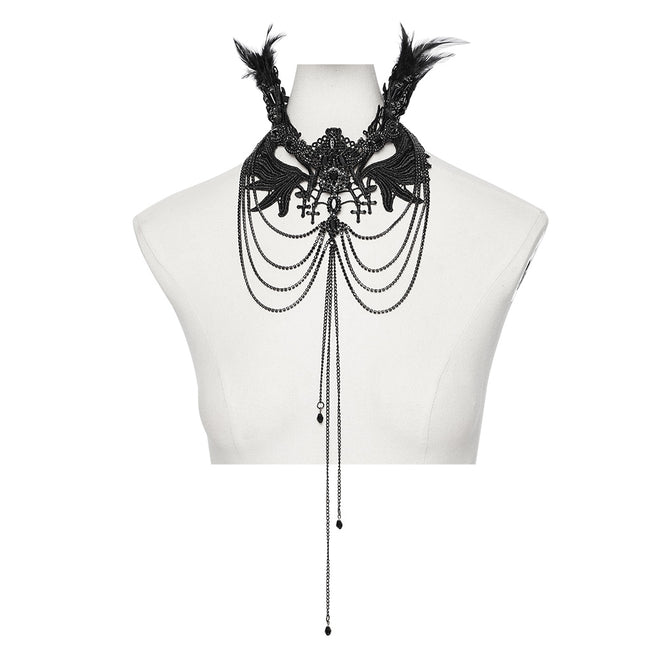 Gothic Black Wing Gorgeous Necklace