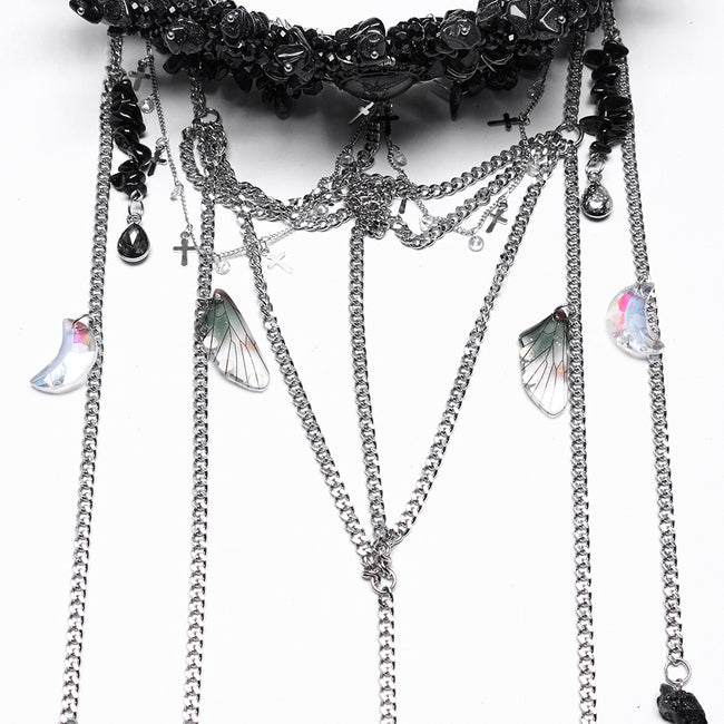 Gothic Gorgeous Black Crystal Headband