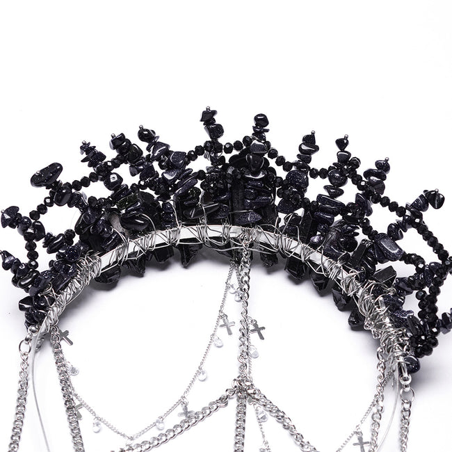 Gothic Gorgeous Black Crystal Headband