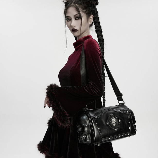 Punk Metal Leather Skull Bag