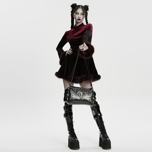 Punk Metal Leather Skull Bag