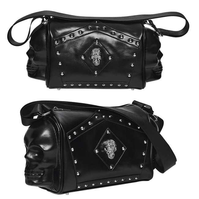 Punk Metal Leather Skull Bag