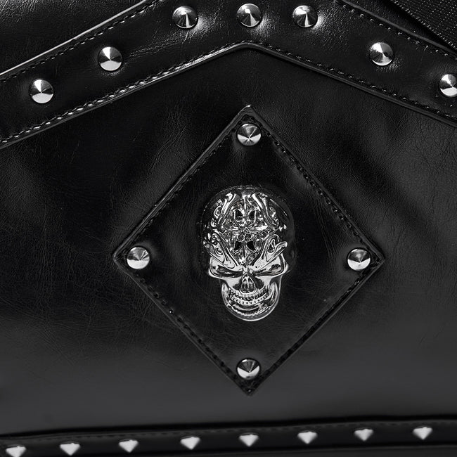 Punk Metal Leather Skull Bag
