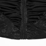 Gothic pleated halter neck top