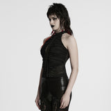 Gothic pleated halter neck top