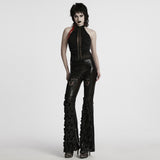 Gothic pleated halter neck top